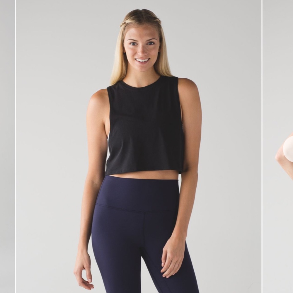 Lululemon Muscle Love Crop Tank Black Top 10